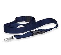 Kandinsky Schlüsselbänder Lanyards unbedruckt, Dunkelblau (blau), mit Verschluss, Steckverschluss und Sicherheitsverschluss, 20 mm Breite (25 Stück)