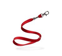 Kandinsky Schlüsselbänder Lanyards unbedruckt, Rot, mit Verschluss, 12 mm Breite (50 Stück)