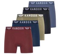 Kandor Bambus Boxershorts Herren - 5er Pack, Weich, Atmungsaktiv Unterwäsche für Männer, Herren- Unterhosen aus Bambus Viscose und Baumwolle, Einfarbig & Schwarz Boxer Set, M, Mixpack Schw-Olive