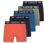 Kandor Bambus Boxershorts Herren - 5er Pack, Weich, Atmungsaktiv Unterwäsche für Männer, Herren- Unterhosen aus Bambus Viscose und Baumwolle, Einfarbig & Schwarz Boxer Set, Set in Orange, XL