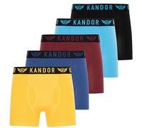 Kandor Bambus Boxershorts Herren - 5er Pack, Weich, Atmungsaktiv Unterwäsche für Männer, Herren- Unterhosen aus Bambus Viscose und Baumwolle, Einfarbig & Schwarz Boxer Set, Gelbes Set, L
