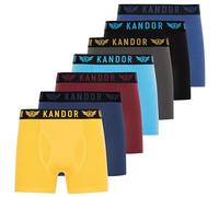 Kandor Bambus Boxershorts Herren - 7er Pack, Weich, Atmungsaktiv Unterwäsche für Männer, Herren- Unterhosen aus Bambus Viscose und Baumwolle, Einfarbig & Schwarz Boxer Briefs Set, Gelbes-Set, XL