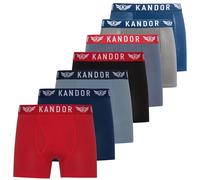 Kandor Bambus Boxershorts Herren - 7er Pack, Weich, Atmungsaktiv Unterwäsche für Männer, Herren- Unterhosen aus Bambus Viscose und Baumwolle, Einfarbig & Schwarz Boxer Briefs Set, Blau-Rot, XL