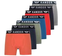 Kandor Bambus Boxershorts Herren - 7er Pack, Weich, Atmungsaktiv Unterwäsche für Männer, Herren- Unterhosen aus Bambus Viscose und Baumwolle, Einfarbig & Schwarz Boxer Briefs Set, MixOrange, XL