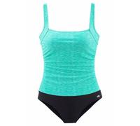 Badeanzug KANGAROOS, Damen, Gr. 46, Cup D, grün (türkis, bedruckt), Polyamid, Badeanzüge Badeanzug, Shaping-Einsatz vorn, Softcups, Unterbrustgummi, verstellbare Träger (695632-46) türkis, bedruckt