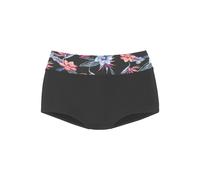 Bikini-Hotpants KANGAROOS "Agave" Gr. 44, N-Gr, schwarz (schwarz, bedruckt) Damen Badehosen Ocean Blue mit bedrucktem Bund (14516339-44) schwarz, bedruckt