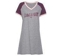 Bigshirt KANGAROOS, Damen, Gr. 36/38, rot (bordeaux, grau, meliert), Single Jersey, Graumeliert (Obermaterial): 90% Baumwolle, 10% Polyester. Obermaterial: 100% Baumwolle, bedruckt, bequem kurz, V-Aus