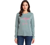 KangaROOS Damen Sweatshirt mit großem Frontlogo Baumwoll-Pullover 23806817 Grau-Blau 32/34