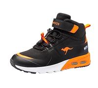 KangaROOS Jungen Kx-hydro Sneaker, Jet Black Neon Orange, 36 EU