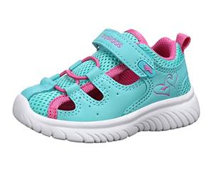 KangaROOS Jungen Mädchen KI-Speedlite EV Sandale, Ocean/Daisy pink, 28 EU