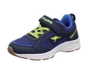 KangaROOS K-NI Chino EV Kinder Hallenschuh, Sportschuh für Jungen in Blau mit Gelb, Klettverschluss. blau Gr. 40