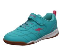 KangaROOS K-Ridyard EV Kinder Hallenschuh Sportschuh aus Kunstleder in Türkis Pink. Ocean türkis/Daisy pink Gr. 33