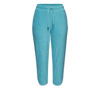 Relax-Caprihose KANGAROOS, Damen, Gr. 32/34, N-Gr, türkis, Frottee, Obermaterial: 50% Baumwolle, 48% Polyester, 2% Elasthan, unifarben, Basic, ca. Mitte Wade, Hosen, mit sportlichem Seitenstreifen und
