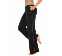 Relaxhose KANGAROOS, Damen, Gr. 40/42, N-Gr, bunt (schwarz, pink, pink), Sweatware, Obermaterial: 60% Baumwolle, 40% Polyester, kontrastfarbene Details, unifarben mit Farbeinsatz, Basic, bequem lang,