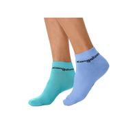 Sneakersocken KANGAROOS, Damen, Gr. 39-42, bunt (1x weiß, 1x rosa, 1x pink, 1x mint, 1x blau, 1x grau), Baumwolle, Elasthan, Polyamid, unifarben, elastisch, Socken Sneakersocken, mit Frottee innen (44