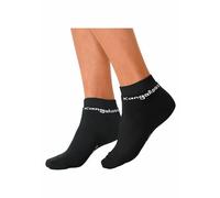 Sneakersocken KANGAROOS, Damen, Gr. 35-38, schwarz (6x schwarz), Baumwolle, Elasthan, Polyamid, unifarben, elastisch, Socken Sneakersocken, mit Frottee innen (345812-35) 6x schwarz