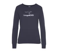 Sweatshirt KANGAROOS, Damen, Gr. 36/38, blau (marine), Interlock, Obermaterial: 60% Baumwolle, 40% Polyester, unifarben, Basic, bequem hüftlang, Rundhals, Rippbündchen, Sweatshirts Sweatshirt, mit Kon