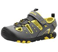 KangaROOS Unisex K-Trek Sandale, steel grey/neon yellow, 39 EU