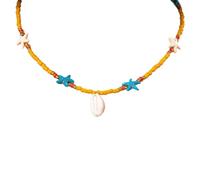 Kangnice Elegante mehrschichtige Muschelkette für Strandausflüge und alltägliche Mode Statement Stücke mit verstellbarer Perlenkette Verstellbare Kette