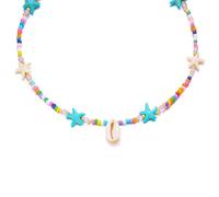 Kangnice Elegante mehrschichtige Muschelkette für Strandausflüge und alltägliche Mode Statement Stücke mit verstellbarer Perlenkette Verstellbare Kette