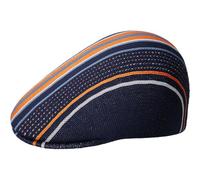 Kangol 507 Clubhouse Stripe Flatcap Schirmmütze Schiebermütze Damen/Herren - mit Schirm Frühling-Sommer Sommer - L (58-59 cm) dunkelblau