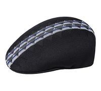 Kangol Argyle Stripe 504 Flatcap Schirmmütze Schiebermütze Sommercap (L (58-59 cm) - schwarz)