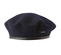 Kangol Beret Monty Baskenmütze Damenbaske Wollbaske Herrenbaske Baske Damen/Herren - mit Einfass Frühling-Sommer Herbst-Winter Winter - L (58-59 cm) blau