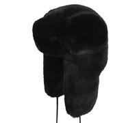 Kangol Black Faux Fur Trapper Baskenmütze,