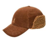 Kangol Cozy Cord Earflap Cap Basecap Baseballcap Ohrenklappen Wintercap Damen/Herren - mit Schirm, Lederband, Hinten geschlossen Herbst-Winter Winter - L/XL (58-61 cm) braun
