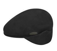 Kangol Das Original Flatcap 504 Earflaps Schiebermütze Schirmmütze Herrencap Wollcap Ohrenklappen Herren - mit Schirm, Winter Herbst-Winter - XXL (62-63 cm) schwarz