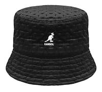 Kangol Dash Quilted Bin Stoffhut Fischerhut Anglerhut Damen/Herren - mit Futter, Lederband Winter Herbst-Winter - L (58-59 cm) schwarz