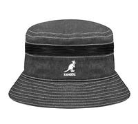 Kangol Distressed Cotton Mesh Bucket Stoffhut Sommerhut Sonnenhut Strandhut Herren/Damen - Sommer Frühling-Sommer - S/M (54-57 cm) schwarz