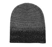 Kangol Distressed Morse Beanie Strickmütze Wintermütze Umschlagmütze Damen/Herren - Oversize Winter Herbst-Winter - One Size schwarz