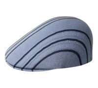 Kangol Don Stripe 507 Flatcap Schirmmütze Schiebermütze Damen/Herren - mit Schirm Winter Herbst-Winter - L (58-59 cm) blau