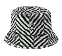 Kangol Faux Fur Bucket Herringbone Fischerhut Stoffhut Damenhut Anglerhut Damen/Herren - mit Futter Winter Herbst-Winter - S (54-55 cm) grau