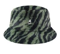 Kangol Faux Fur Zebra Bucket Stoffhut Fischerhut Damen - mit Futter Winter Herbst-Winter - L (58-59 cm) Oliv