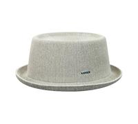 Kangol Mowbray Pork Pie Stoffhut Sommerhut Musikerhut Trendhut Bambushut Herren - Sommer Frühling-Sommer - L (58-59 cm) grau