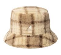 Kangol Multi Plaid Faux Fur Bucket Stoffhut Fischerhut Anglerhut Karohut Damen - mit Futter Herbst-Winter Herbst Winter - M (56-57 cm) beige