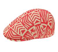 Kangol Network 507 Flatcap Schirmmütze Schiebermütze (M (56-57 cm) - beige-rot)