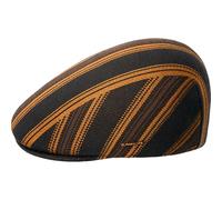 Kangol Nostalgia Stripe 507 Flatcap Schirmmütze Schiebermütze Herren - mit Schirm Herbst-Winter Winter - L (58-59 cm) schwarz
