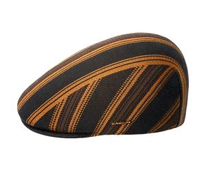 Kangol Nostalgia Stripe 507 Flatcap Schirmmütze Schiebermütze Herren - mit Schirm Herbst-Winter Winter - M (56-57 cm) schwarz