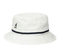 Kangol Stripe Lahinch Baumwollhut Fischerhut Hut Bucket Hat Stoffhut Damen/Herren - Anglerhut mit Ripsband Frühling-Sommer Herbst-Winter Frühjahr Sommer Herbst Winter - L (58-59 cm) weiß