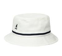 Kangol Stripe Lahinch Baumwollhut Fischerhut Hut Bucket Hat Stoffhut Damen/Herren - Anglerhut mit Ripsband Frühling-Sommer Herbst-Winter Frühjahr Sommer Herbst Winter - S (54-55 cm) weiß