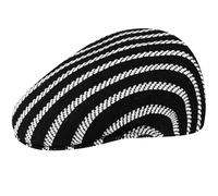 Kangol Twist Stripe 504 Flatcap Schirmmütze Schiebermütze Herren - mit Schirm, Futter Winter Herbst-Winter - S (54-55 cm) schwarz