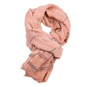 Kangqifen Unisex Gestreifter Weich Warm Großer Baumwoll Leinen Schal 190 * 90 cm Rosa
