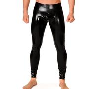Kangxinsheng Schwarze Latex Trousers für Herren,Handgefertigtes Latex Leggings,Geeignet für Clubbekleidung-M