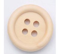 Kanighton 30 edle Holzknöpfe Natur 20mm 4-Loch rund zum nähen basteln, Knopf Knöpfe