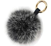 Kaninchenfell Anhänger Taschenanhänger Schlüsselanhänger Echtfell Pelz Bommel für Handtaschen, Taschen und Auto-Rückspiegel