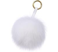 Kaninchenfell Anhänger Taschenanhänger Schlüsselanhänger Echtfell Pelz Bommel für Handtaschen, Taschen und Auto-Rückspiegel