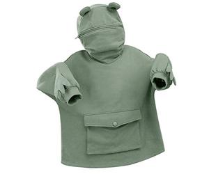Kanpola Damen Hoodie Kapuzenpullover Lustig Frosch Frauen Sweatshirt Pullover mit Reißverschluss und Taschen Herbst Winter Party Lässige Hoody Oberteile